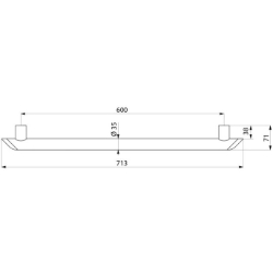 Bild von KWC DELABIE - Be-Line® Haltegriff gerade matt schwarz, 600 mm d 35, Aluminium pulverbeschichtet matt schwarz, 511906BK - Aluminium pulverbeschichtet matt schwarz - 600 mm, Art.Nr. : 511906BK