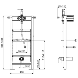 Picture of KWC DELABIE - Installationssystem TEMPOFIX 3 für Urinal, Installationssystem aus Stahl für Urinal mit Schlauch 1/2", 543006D - 1/2", für TEMPOFLUX, TEMPOMATIC 4 Batteriebetrieb und Urinal mit Schlauch 1/2", Art.Nr. : 543006D