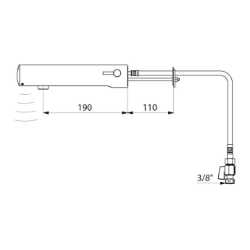 Bild von KWC DELABIE - Elektronische Mischbatterie TEMPOMATIC MIX 4, Batterien integriert, Vorabsperrungen, 493516 - Batteriebetrieb - L. 190 mm - Hinterwandmontage, Art.Nr. : 493516