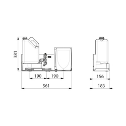 Picture of KWC DELABIE - Modul mit 3 Funktionen für verdeckte Montage, Händetrockner, elektronischer Seifenspender und Ventil, 510203I - Mit Händetrockner, Art.Nr. : 510203I