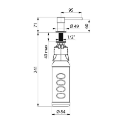 Bild von KWC DELABIE - Seifenspender für Standmontage, 0,5 Liter, Spender für Flüssigseife oder hydroalkoholische Desinfektionslösung, 729564 - Mit Seifentank 0,5 Liter - Edelstahl Werkstoff 1.4301 hochglanzpoliert, Art.Nr. : 729564