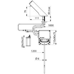 Picture of KWC DELABIE - Elektronischer Flüssigseifenspender TEMPOMATIC 4, Spender für Flüssigseife, Schaum oder hydroalk. Desinfektionslösung, 512136P - Batteriebetrieb – mit flexiblem Saugschlauch 1,20 m für separaten Seifentank, Art.Nr. : 512136P