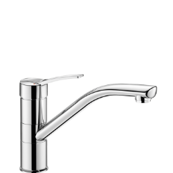 Picture of KWC DELABIE - Einhebelmischer für Spültisch oder Waschrinne, Einhebelmischer für Einlochmontage mit Schwenkauslauf H. 155 L. 230, 2510T - Auslauf H. 155 L. 230 - Durchfluss 9 l/min - Bediengriff, Art.Nr. : 2510T