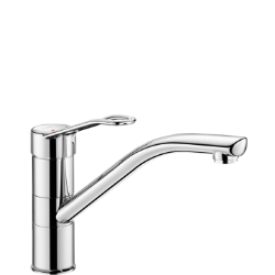 Bild von KWC DELABIE - Einhebelmischer für Spültisch oder Waschrinne, Einhebelmischer für Einlochmontage mit Schwenkauslauf H. 155 L. 230, 2510 - Auslauf H. 155 L. 230 - Durchfluss 9 l/min - Bügelgriff, Art.Nr. : 2510