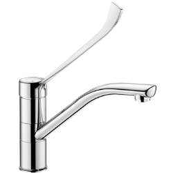 Picture of KWC DELABIE - Einhebelmischer für Spültisch oder Waschrinne, Einhebelmischer für Einlochmontage mit Schwenkauslauf H. 155 L. 230, 2510L - Auslauf H. 155 L. 230 - Durchfluss 9 l/min - Hygienehebel, Art.Nr. : 2510L