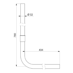 Picture of KWC DELABIE - Spülrohr, Für WC-Becken mit TEMPOMATIC, TEMPOFLUX oder TEMPOCHASSE-Spülarmatur, 769400 - PVC-Spülrohr ohne Spülrohrverbinder, d 26/32, Art.Nr. : 769400