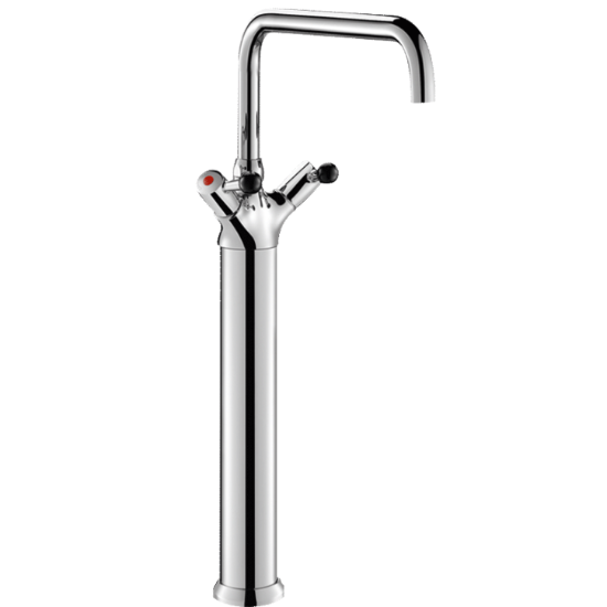 Picture of KWC DELABIE - Zweigriffmischer für Einloch-Standmontage - 100 l/min, Zweigriffmischer auf Standsäule mit Auslauf H. 650 L. 300, 5612 - Zweigriffmischer für Einloch-Standmontage - 100 l/min - auf Standsäule - H. 650 L. 300, Art.Nr. : 5612