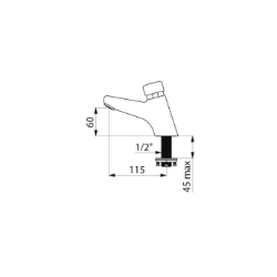 Picture of KWC DELABIE - Selbstschluss-Ventil TEMPOSTOP 2, Mit Antiblockiersicherheit (AB), 702301 - Verstärkte Befestigung mit 3 Edelstahlschrauben - Antiblockiersicherheit, Art.Nr. : 702301