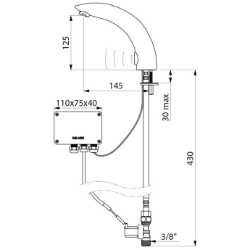 Picture of KWC DELABIE - Elektronisches Ventil TEMPOMATIC 2, Netzbetrieb, Art.Nr. : 444000
