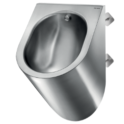 Picture of KWC DELABIE - Urinal DELTA TC wandhängend, Edelstahl Werkstoff 1.4301 satiniert - Spülwasseranschluss hinten, Art.Nr. : 160770