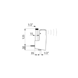 Picture of KWC DELABIE - Urinalspüler TEMPOMATIC 4, Elektronisch mit integrierten Batterien, 479410 - Ventil einzeln, Anschluss von oben, G 1/2B, Art.Nr. : 479410