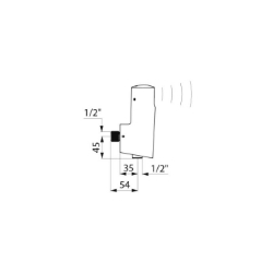 Picture of KWC DELABIE - Urinalspüler TEMPOMATIC 4, Elektronisch mit integrierten Batterien, 479411 - Ventil einzeln, Wandanschluss, G 1/2B, Art.Nr. : 479411