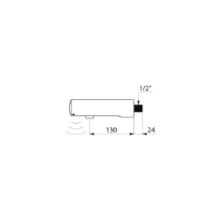 Bild von KWC DELABIE - Elektronisches Ventil TEMPOMATIC 4, Batterien integriert, 443436 - Batteriebetrieb - L. 130 mm - mit G 1/2B Anschluss, Art.Nr. : 443436