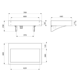 Picture of KWC DELABIE - Waschtisch AQUEDUTO zur Wandmontage, Edelstahl Werkstoff 1.4301 satiniert - mit verdecktem Ablauf, 120150 - Ohne Hahnloch, Art.Nr. : 120150
